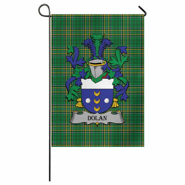 Dolan Irish Clan Tartan Garden Flag with Coat of Arms