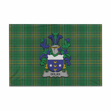 Dolan Irish Clan Tartan House Flag with Coat of Arms