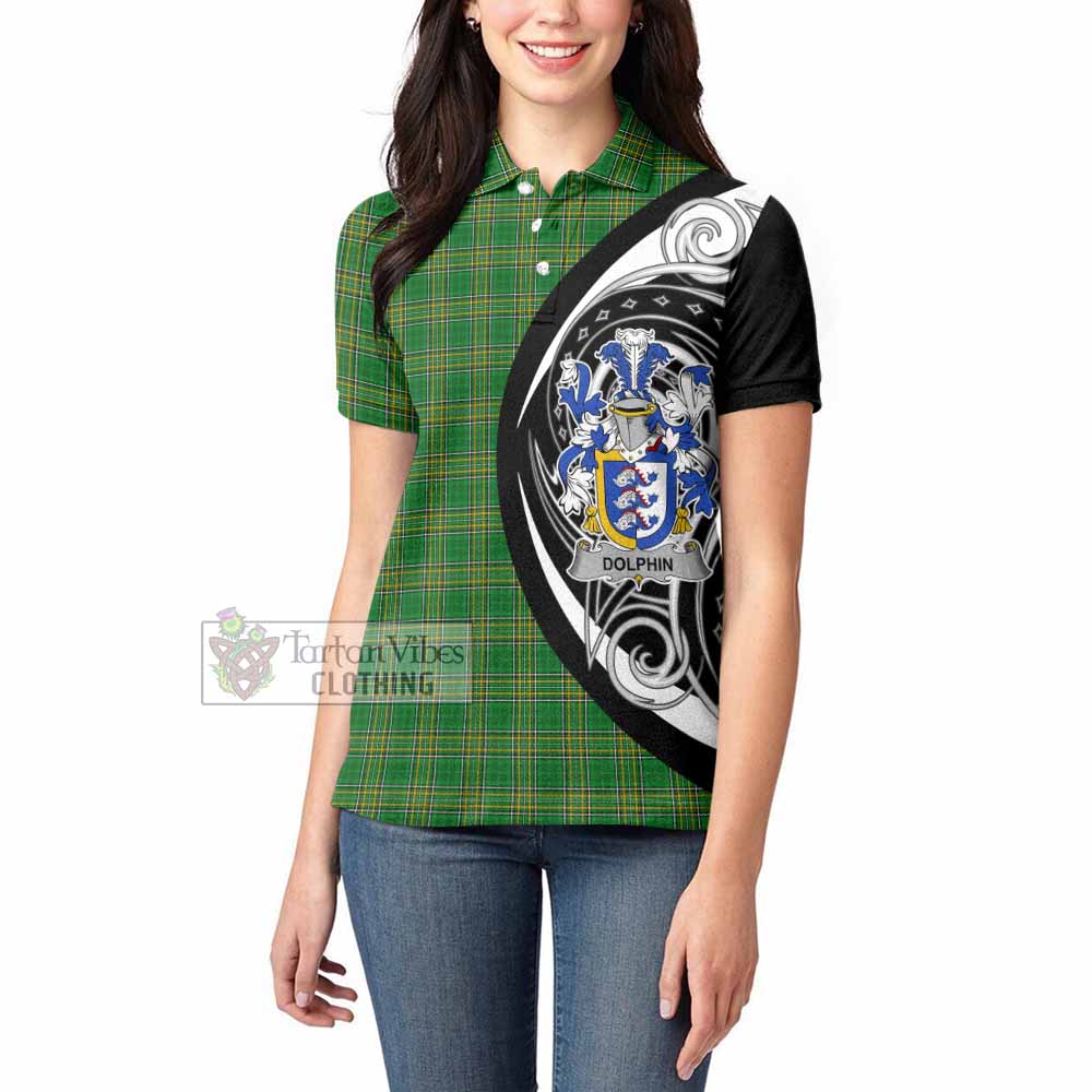 Tartan Vibes Clothing Dolphin Irish Clan Women's Polo Shirt Celtic Circle Style