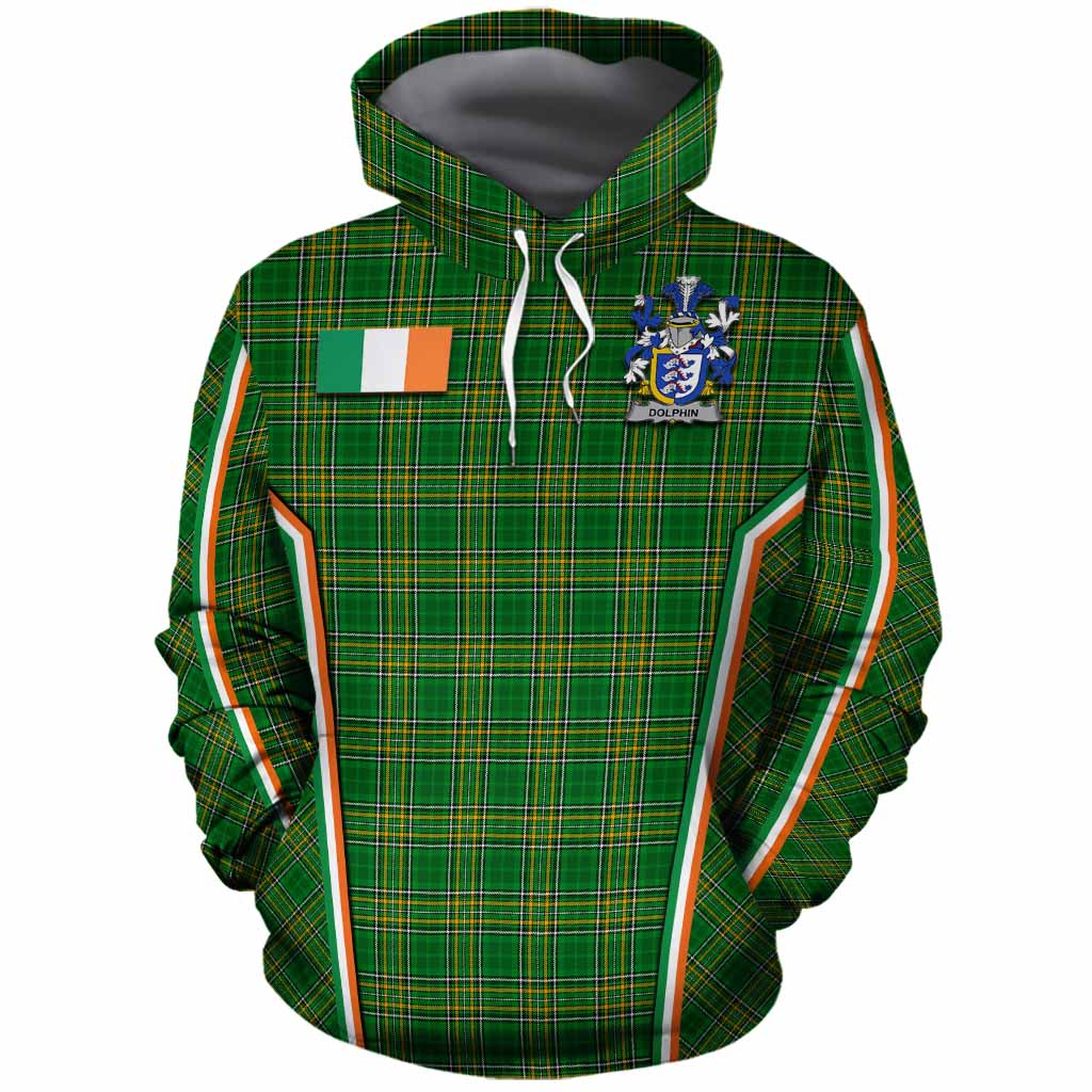 Dolphin Irish Clan Coat of Arm Tartan Cotton Hoodie Flag Style