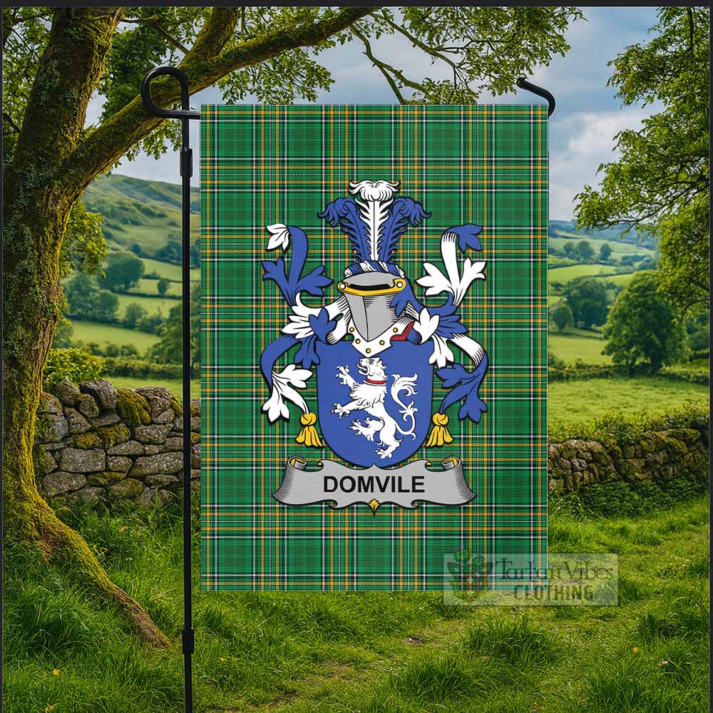 Domvile Irish Clan Tartan Flag with Coat of Arms