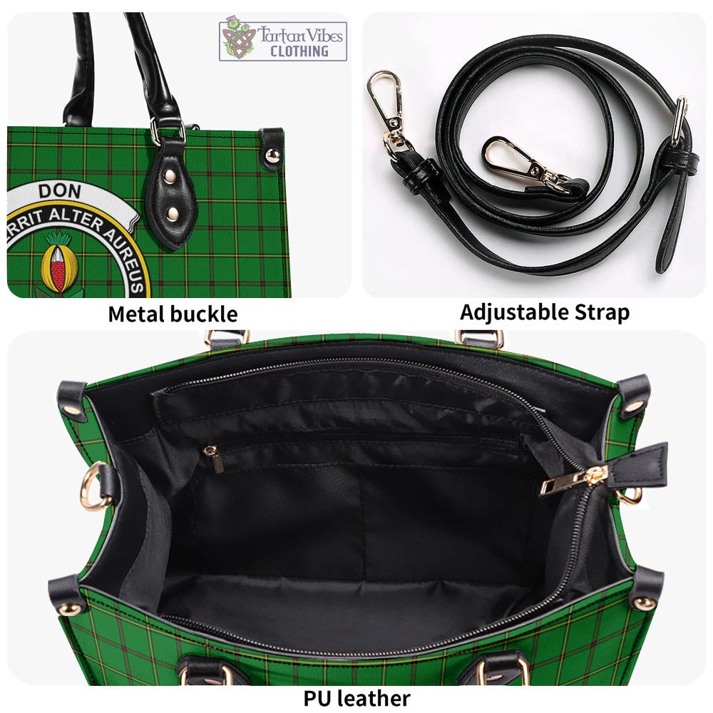 Don Tartan Luxury Leather Handbags with Family Crest - Tartan Vibes Clothing