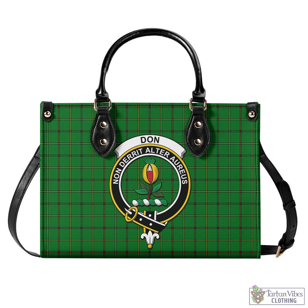 Don Tartan Luxury Leather Handbags with Family Crest - Tartan Vibes Clothing