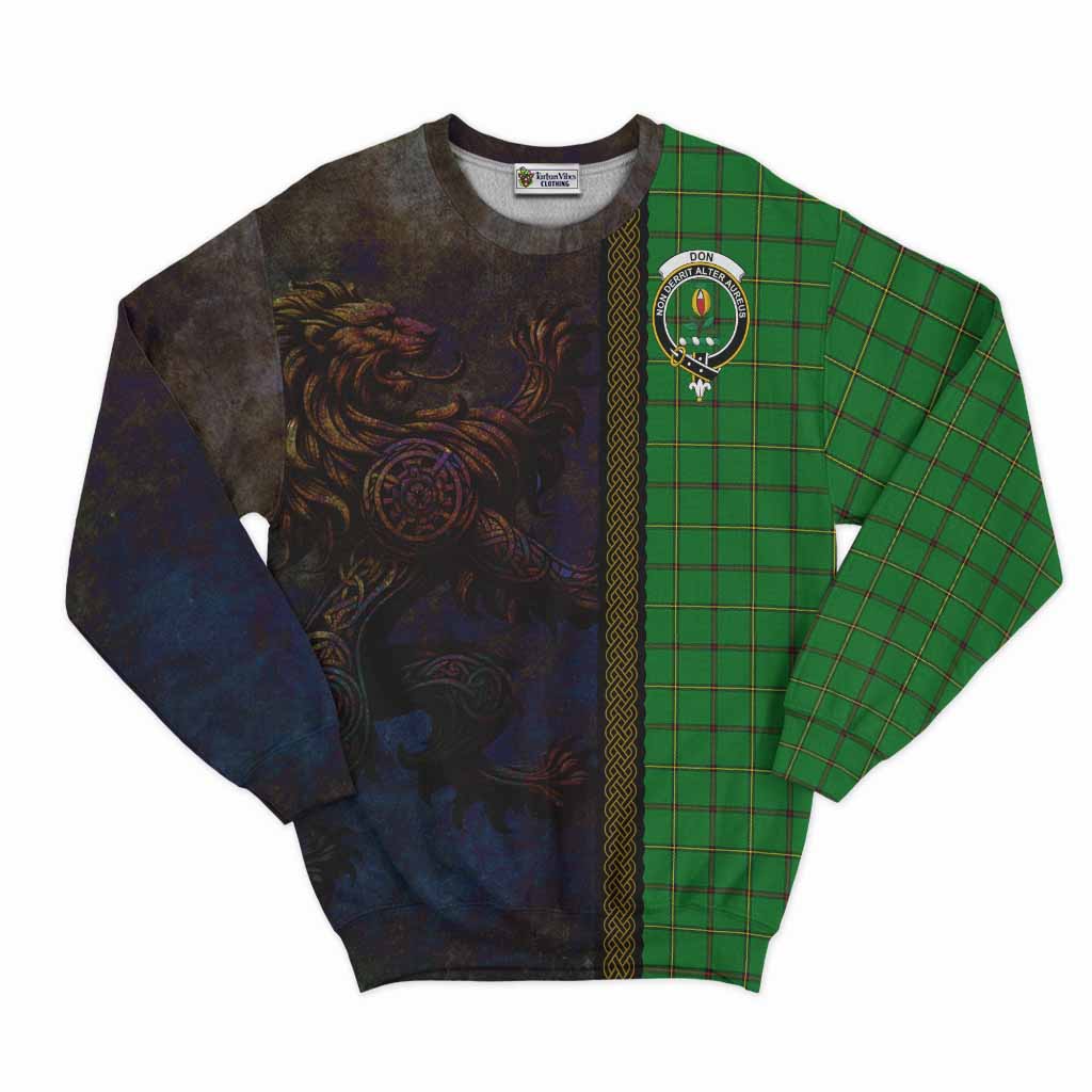 Don Tartan Family Crest Sweatshirt Alba Gu Brath Be Brave Lion Ancient Style Unisex - Tartan Vibes Clothing