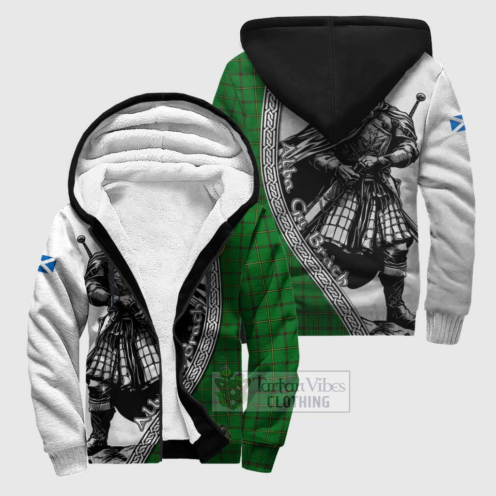 Don Tartan Clan Crest Sherpa Hoodie with Highlander Warrior Celtic Style Unisex S - Tartan Vibes Clothing