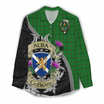 Don Tartan Family Crest Women's Casual Shirt Lion Rampant Royal Thistle Shield Celtic Inspired Female - Tartan Vibes Clothing