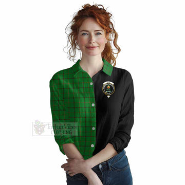 Tartan Vibes Clothing Don Tartan Women's Casual Shirt with Family Crest and Half Of Me Style