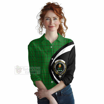 Don Tartan Women's Casual Shirt with Family Crest Circle Style Female - Tartan Vibes Clothing