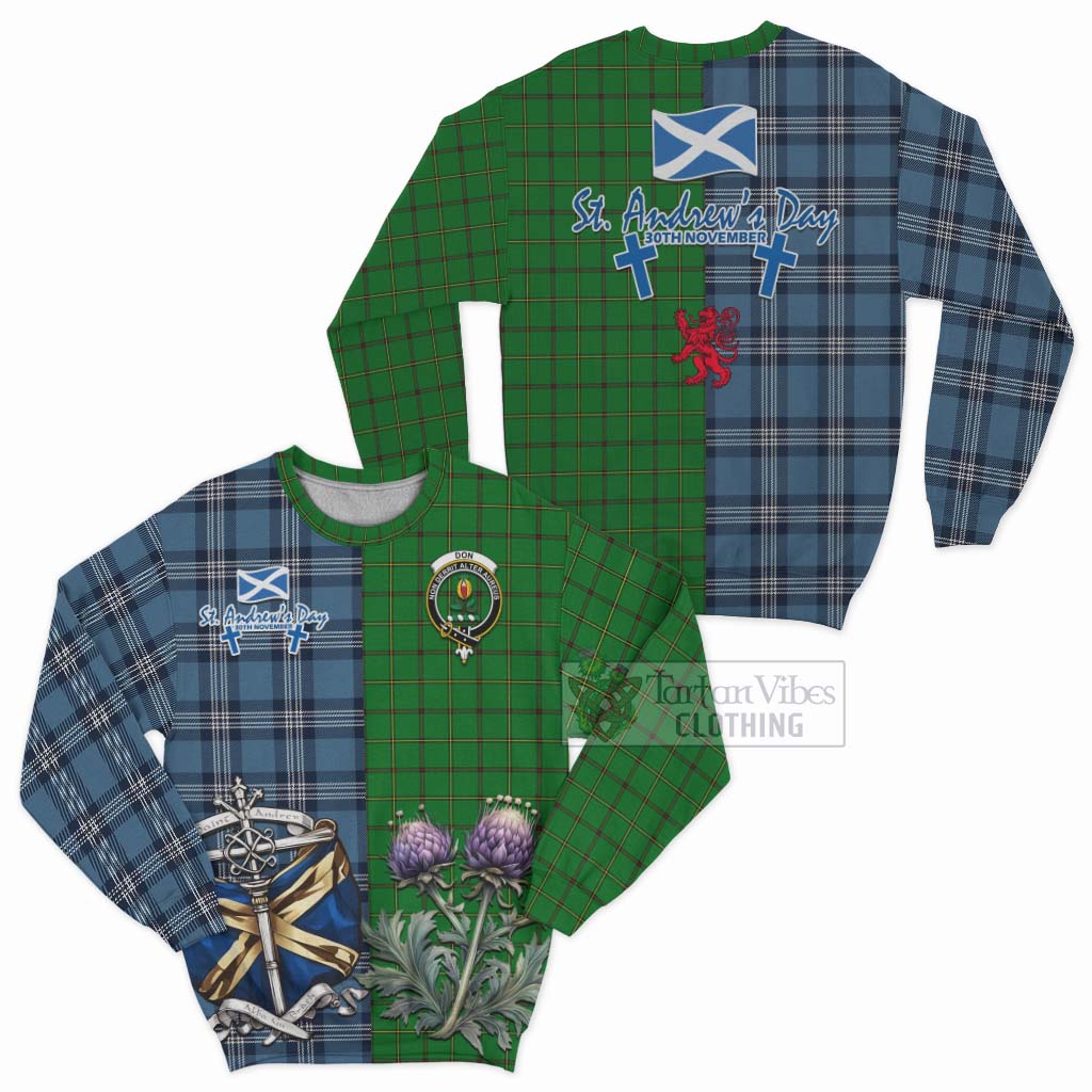 Don Tartan Sweatshirt Happy St. Andrew's Day Half Tartan Style Unisex - Tartan Vibes Clothing