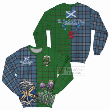 Don Tartan Sweatshirt Happy St. Andrew's Day Half Tartan Style Unisex - Tartan Vibes Clothing