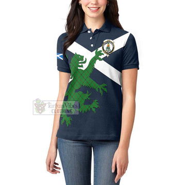 Don Tartan Lion Rampant Women's Polo Shirt Proudly Display Your Heritage with Alba Gu Brath and Clan Name Women - Tartan Vibes Clothing