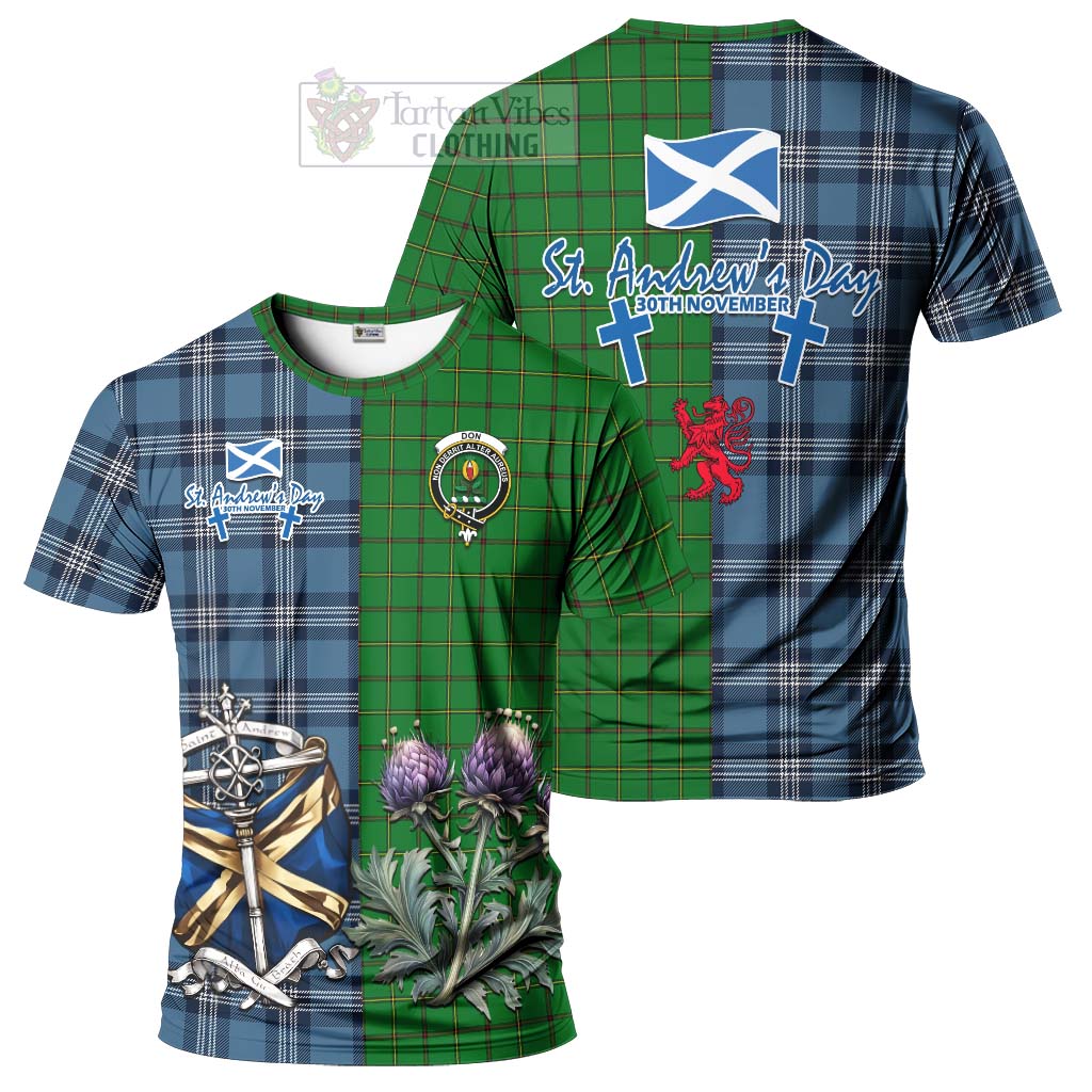 Don Tartan T-Shirt Happy St. Andrew's Day Half Tartan Style Kid's Shirt - Tartan Vibes Clothing