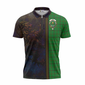 Don Tartan Family Crest Zipper Polo Shirt Alba Gu Brath Be Brave Lion Ancient Style Unisex - Tartan Vibes Clothing