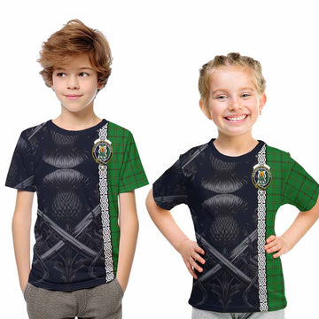 Don Tartan Kid T-Shirt with Family Crest Cross Sword Thistle Celtic Vibes Youth XL Size14 - Tartan Vibes Clothing