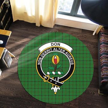 Don Tartan Round Rug with Family Crest Premium Round Rug - Tartan Vibes Clothing