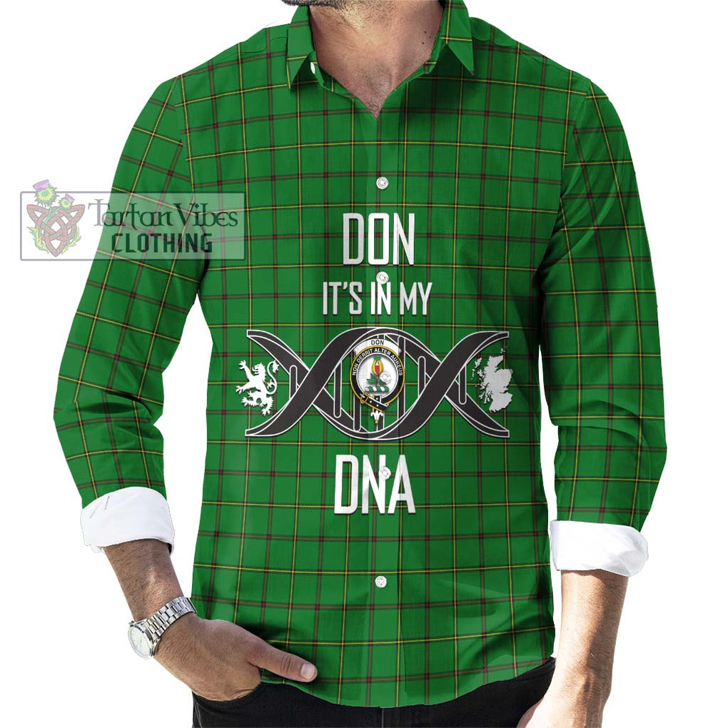 Don Tartan Long Sleeve Button Shirt with Family Crest DNA In Me Style Men's Shirt S - Tartanvibesclothing Shop