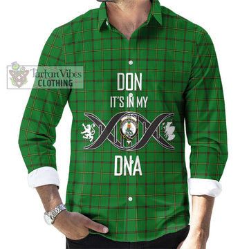 Don Tartan Long Sleeve Button Shirt with Family Crest DNA In Me Style Men's Shirt S - Tartanvibesclothing Shop