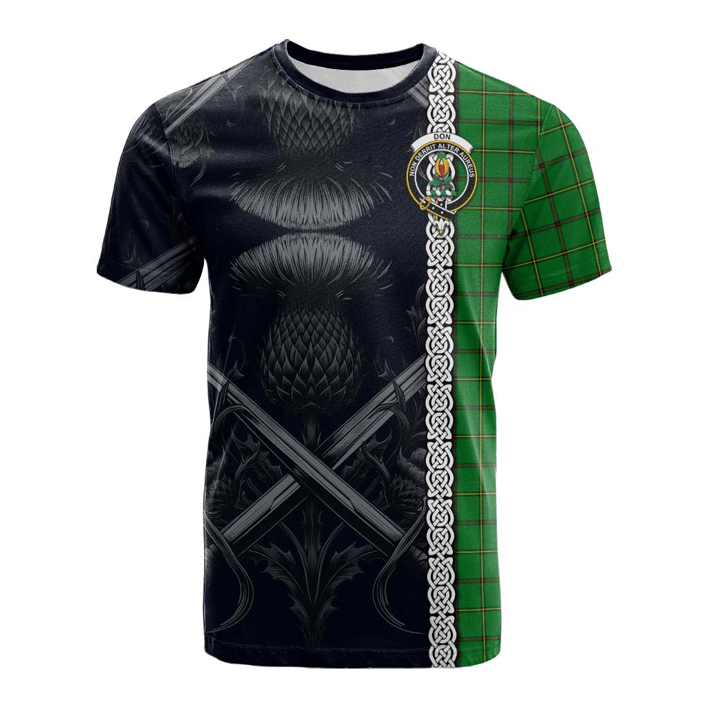 Don Tartan Cotton T-shirt with Family Crest Cross Sword Thistle Celtic Vibes Kid's Shirt - Tartan Vibes Clothing