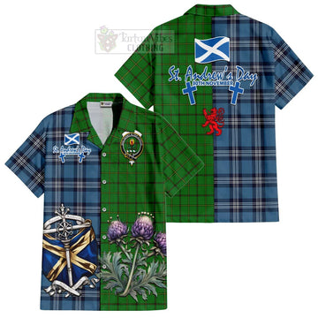 Don Tartan Hawaiian Shirt Happy St. Andrew's Day Half Tartan Style Kid - Tartan Vibes Clothing