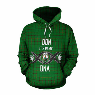 Don Tartan Cotton Hoodie with Family Crest DNA In Me Style Pullover Hoodie XS - Tartan Vibes Clothing