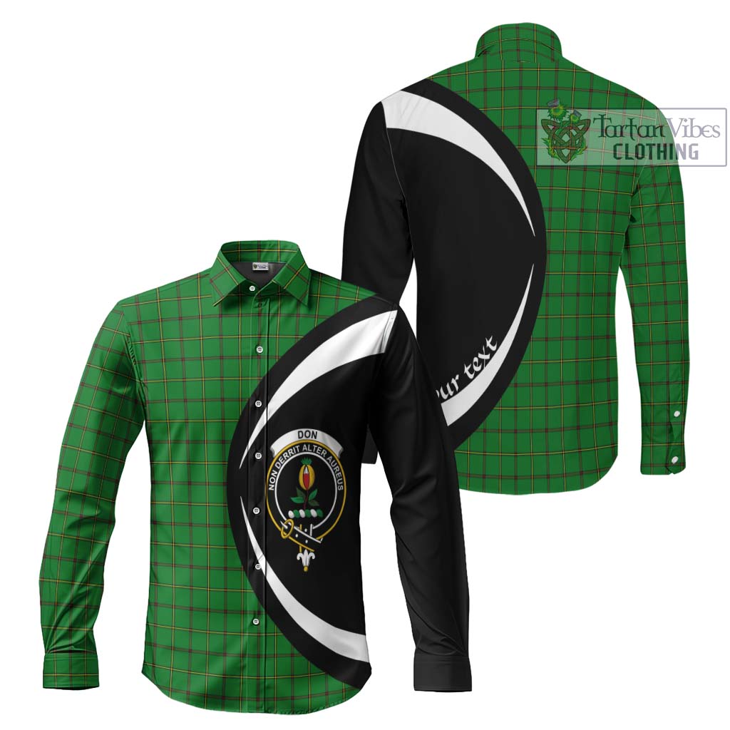 Don Tartan Long Sleeve Button Up with Family Crest Circle Style Men's Shirt S - Tartan Vibes Clothing