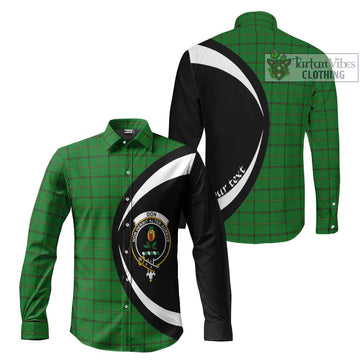 Don Tartan Long Sleeve Button Up with Family Crest Circle Style Men's Shirt S - Tartan Vibes Clothing