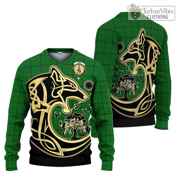 Don Tartan Ugly Sweater with Family Crest Celtic Wolf Style Unisex - Tartan Vibes Clothing