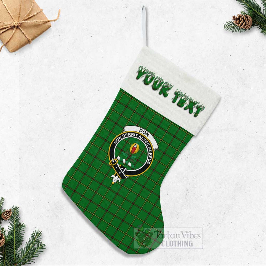 Don Tartan Family Crest Christmas Stocking with Personalized Text - Tartan Vibes Clothing