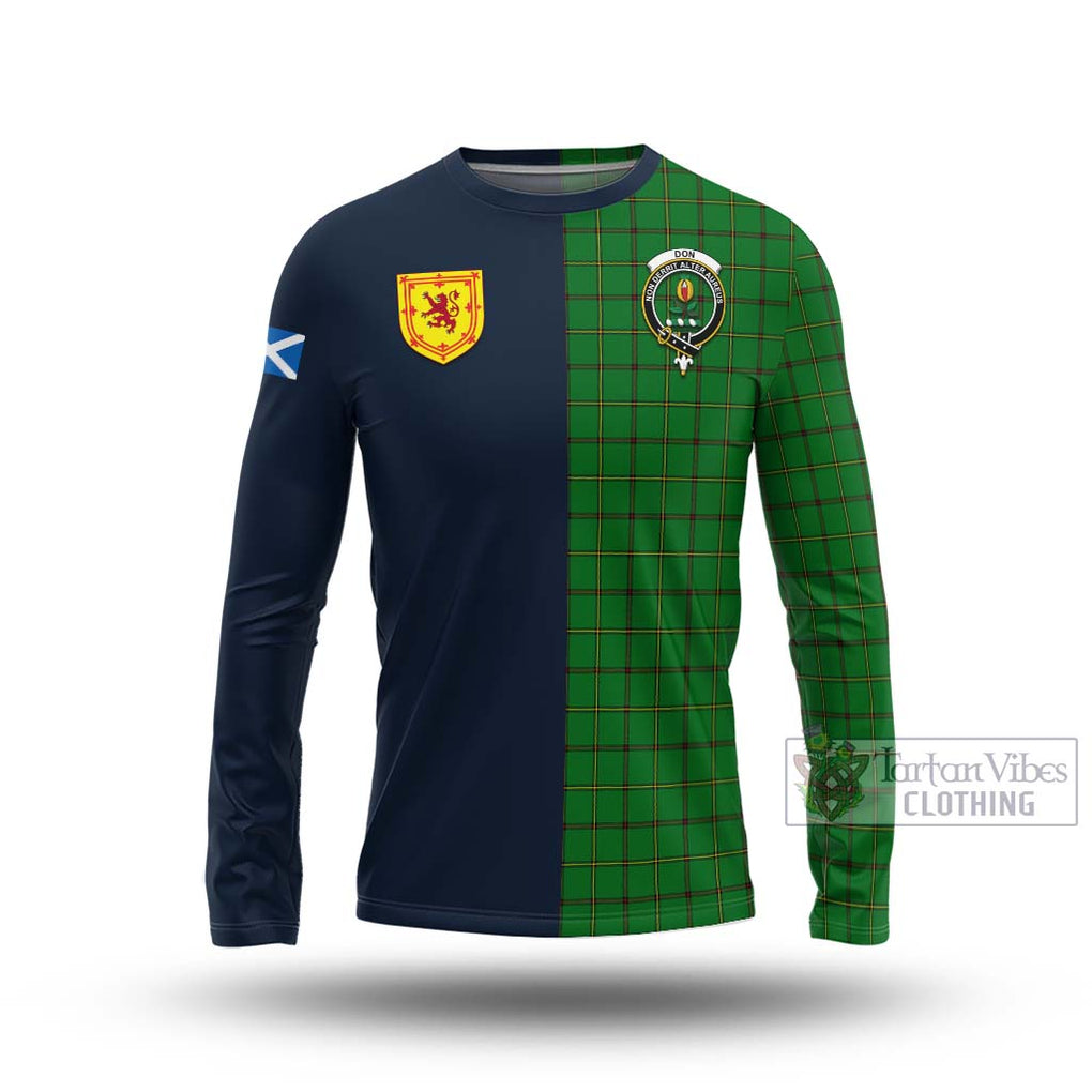 Don Tartan Long Sleeve T-Shirt Alba with Scottish Lion Royal Arm Half Style Unisex - Tartan Vibes Clothing
