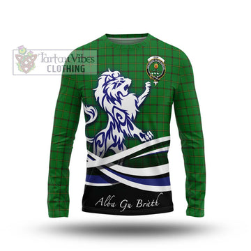 Don Tartan Long Sleeve T-Shirt with Alba Gu Brath Regal Lion Emblem Unisex - Tartan Vibes Clothing