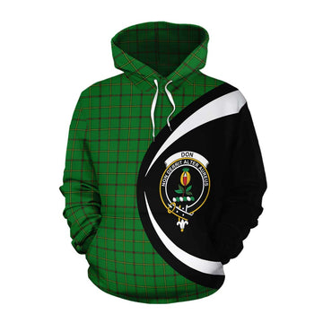 Don Tartan Cotton Hoodie with Family Crest Circle Style Pullover Hoodie XS - Tartan Vibes Clothing