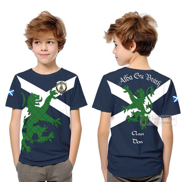 Don Tartan Lion Rampant Kid T-Shirt Proudly Display Your Heritage with Alba Gu Brath and Clan Name Youth XL Size14 - Tartan Vibes Clothing