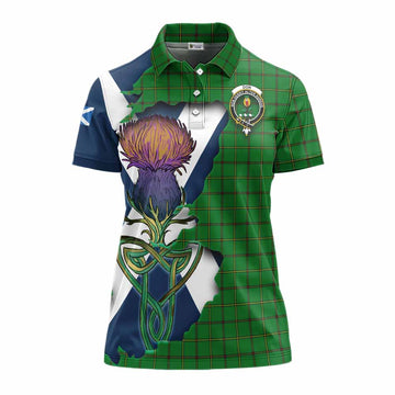 Don Tartan Family Crest Women's Polo Shirt Scottish Thistle Celtic Inspired Women - Tartan Vibes Clothing