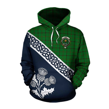 Don Tartan Cotton Hoodie Featuring Thistle and Scotland Map Pullover Hoodie XS - Tartan Vibes Clothing