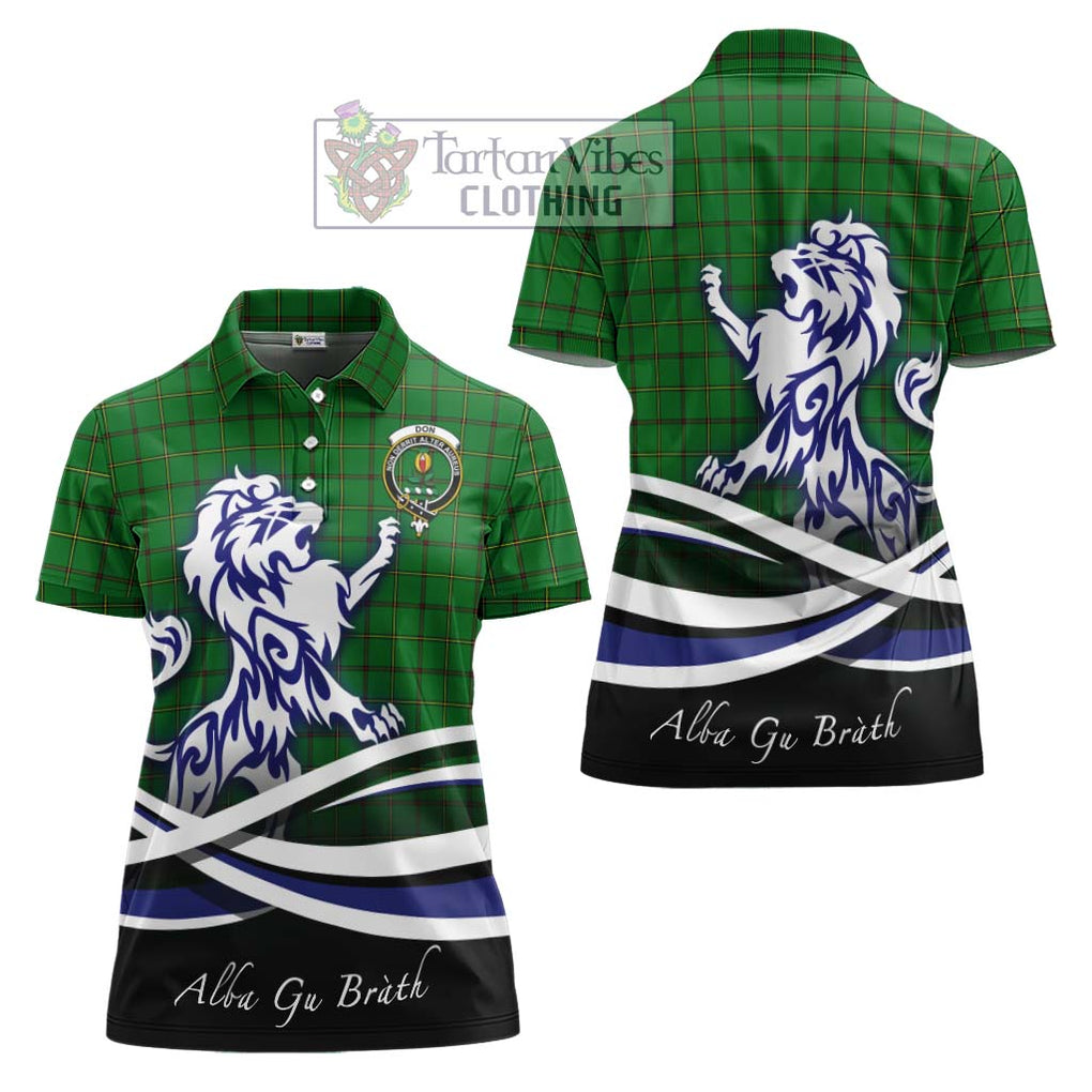 Don Tartan Women's Polo Shirt with Alba Gu Brath Regal Lion Emblem Women - Tartan Vibes Clothing