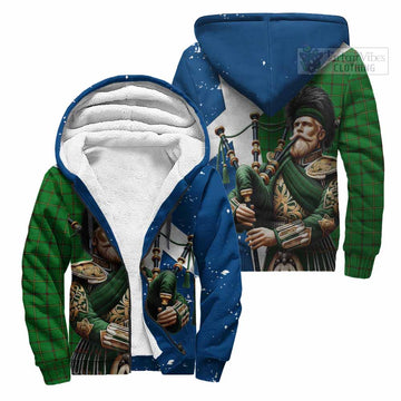 Don Tartan Sherpa Hoodie with Family Crest Scottish Bagpiper Vibes Unisex - Tartan Vibes Clothing