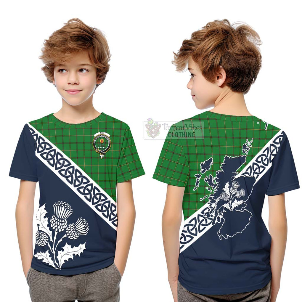 Don Tartan Kid T-Shirt Featuring Thistle and Scotland Map Youth XL Size14 - Tartan Vibes Clothing