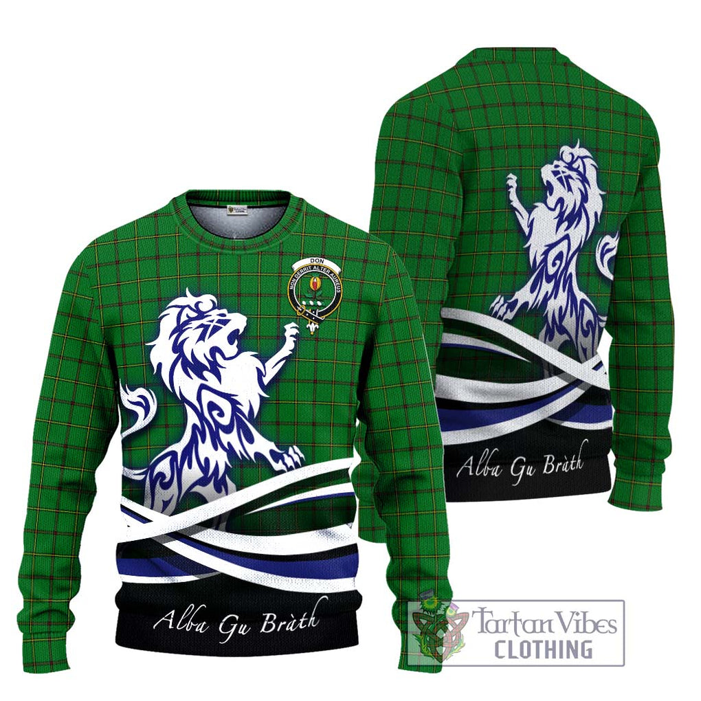 Don Tartan Ugly Sweater with Alba Gu Brath Regal Lion Emblem Unisex - Tartan Vibes Clothing