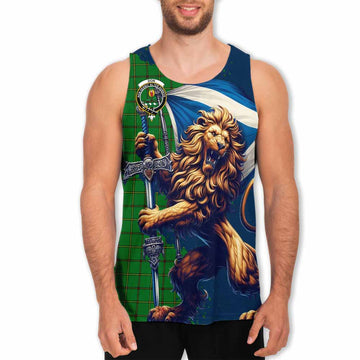 Don Tartan Family Crest Men's Tank Top with Scottish Majestic Lion Men - Tartan Vibes Clothing