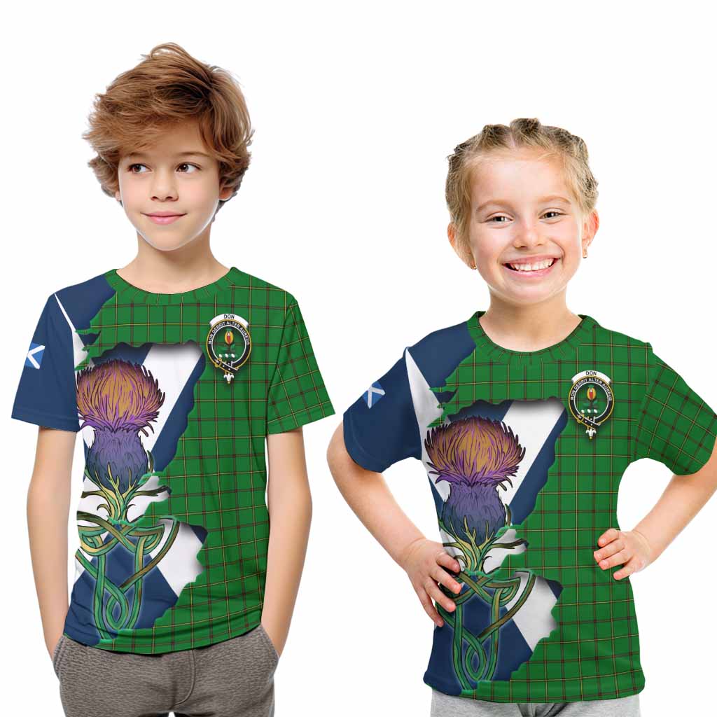 Don Tartan Family Crest Kid T-Shirt Scottish Thistle Celtic Inspired Youth XL Size14 - Tartan Vibes Clothing