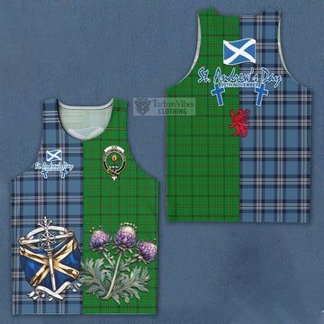 Don Tartan Men's Tank Top Happy St. Andrew's Day Half Tartan Style Men - Tartan Vibes Clothing