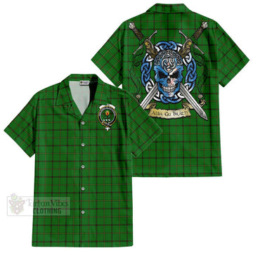 Don Tartan Hawaiian Shirt with Family Crest Celtic Skull Style Kid - Tartan Vibes Clothing