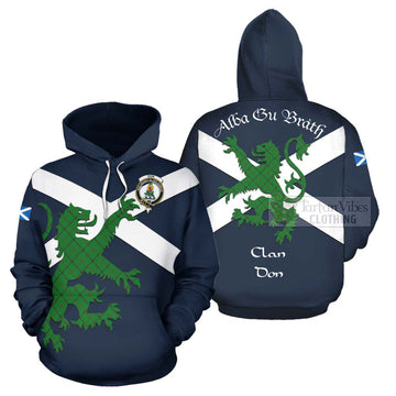 Don Tartan Lion Rampant Hoodie Proudly Display Your Heritage with Alba Gu Brath and Clan Name Zip Hoodie - Tartan Vibes Clothing