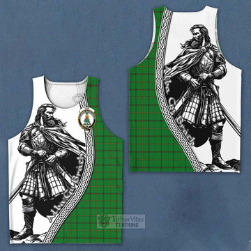 Don Tartan Clan Crest Men's Tank Top with Highlander Warrior Celtic Style Men - Tartan Vibes Clothing