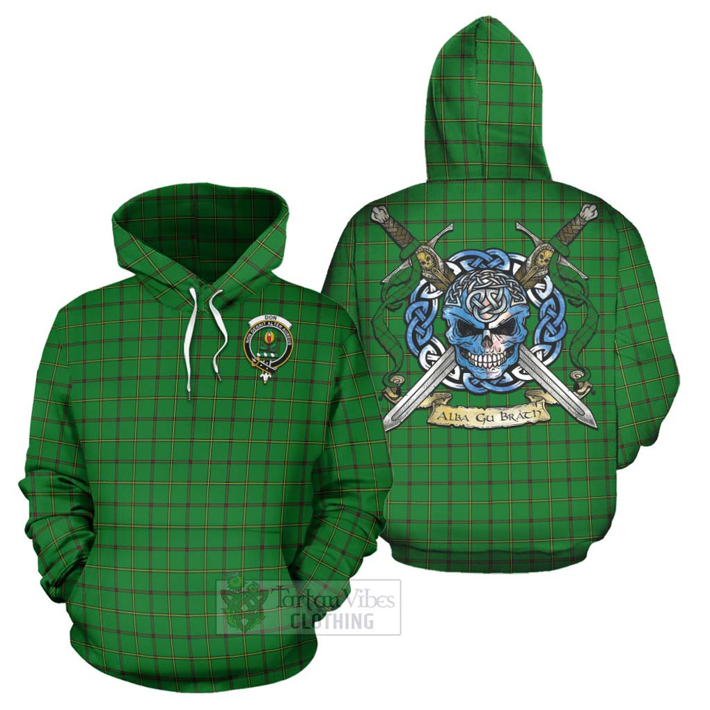 Don Tartan Hoodie with Family Crest Celtic Skull Style Zip Hoodie - Tartan Vibes Clothing