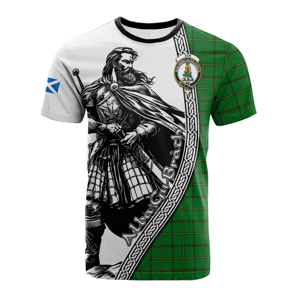 Don Tartan Clan Crest Cotton T-shirt with Highlander Warrior Celtic Style Kid's Shirt - Tartan Vibes Clothing
