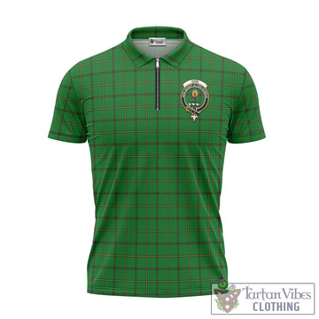 Don Tartan Zipper Polo Shirt with Family Crest Unisex - Tartan Vibes Clothing