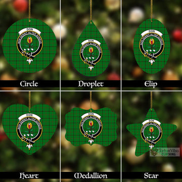 Don Tartan Christmas Aluminium Ornament with Family Crest Aluminium - Tartan Vibes Clothing