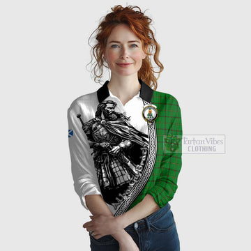 Don Tartan Clan Crest Women's Casual Shirt with Highlander Warrior Celtic Style Female - Tartan Vibes Clothing