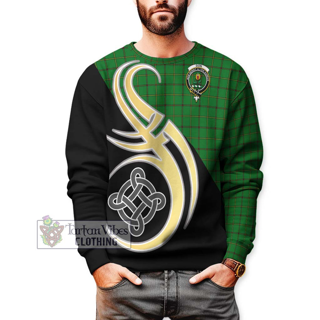 Don Tartan Sweatshirt with Family Crest and Celtic Symbol Style Unisex - Tartan Vibes Clothing